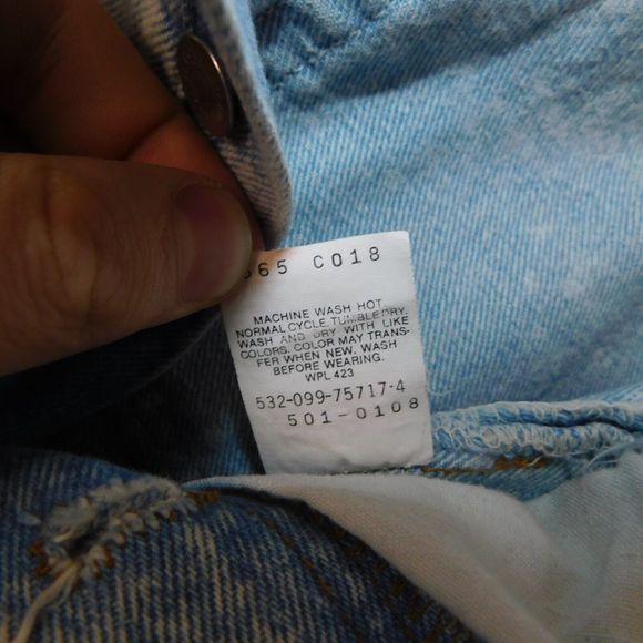 Levis 501 XX Jeans Size 29 x 34 Acid Wash USA Made 1999 Vintage 90s Faded Denim - Picture 7 of 16